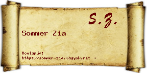 Sommer Zia névjegykártya